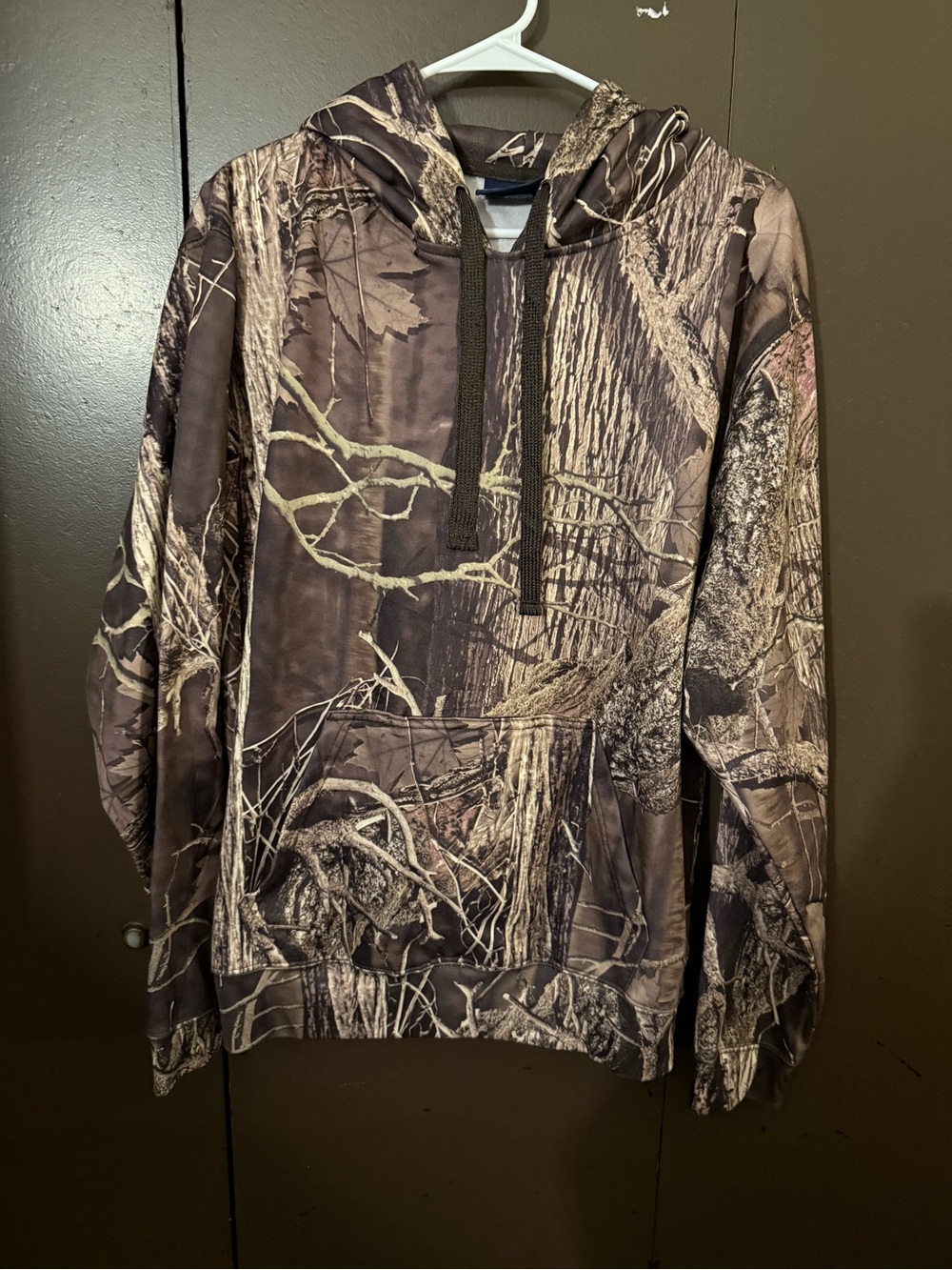 J. America Men's Brown Camo Crewneck Hoodie